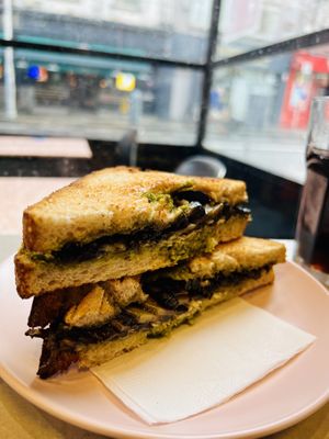 Mushroom + pesto toastie   at It's a Trap in Dublin
