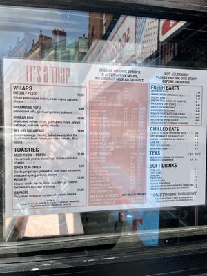 Current menu   at It's a Trap in Dublin