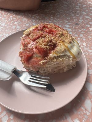 Strawberry salted caramel cinnamon roll   at It's a Trap in Dublin