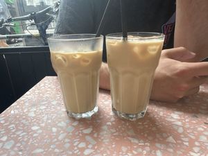 Latte + chai tea latte   at It's a Trap in Dublin