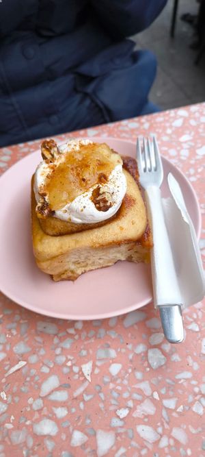 Apple and caramelised pecan cinnamon roll at It's a Trap in Dublin
