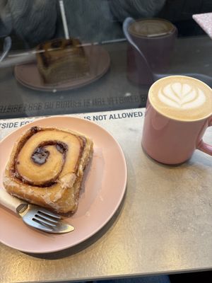 OG cinnamon roll, oat vanilla latte  at It's a Trap in Dublin