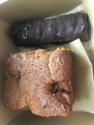 Apple cake and vegan snickers at Ethos Brothers in Brentwood