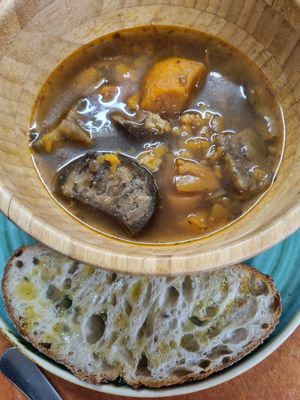 Stew of the day at Ethos Brothers in Brentwood