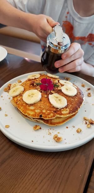 Banana nut pancakes at Salt & Pepper Cafe in Honolulu