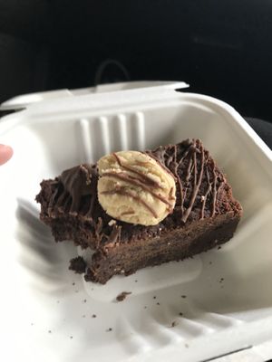 Cookie dough brownie - missing a bite 😂 at The Naked Vegan in Cardiff
