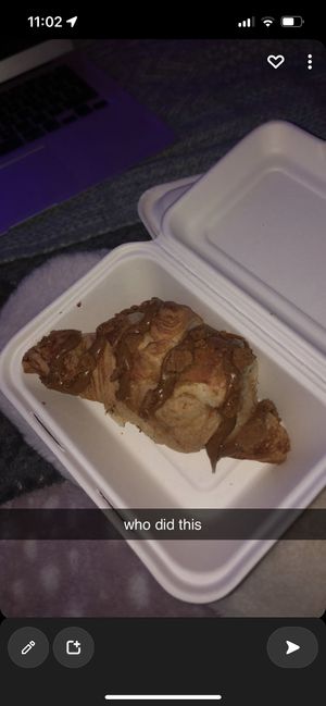 awful croissant, ALSO CAME UNFILLED #Veganuary at The Naked Vegan in Cardiff