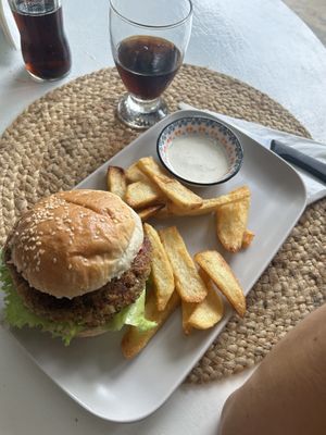 Vegan Burger  at Casa Rio in Cocles