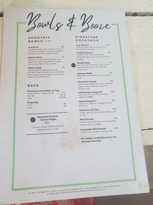 Menu at Ombak Zero Waste Cafe in Lembongan