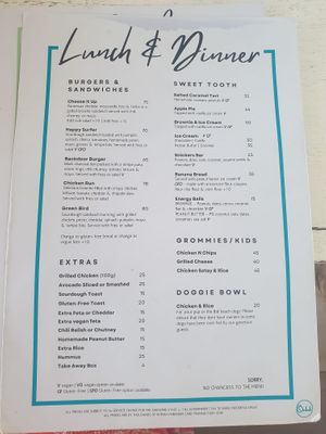 Menu at Ombak Zero Waste Cafe in Lembongan