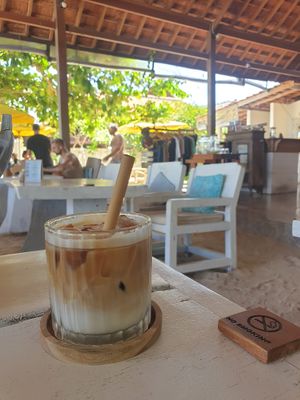 Iced oat latte at Ombak Zero Waste Cafe in Lembongan