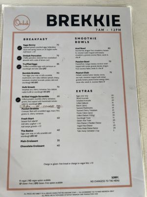 Breakfast menu   at Ombak Zero Waste Cafe in Lembongan