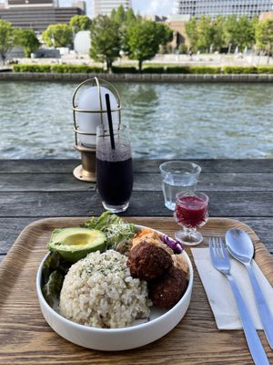 Buddha Bowl and smoothie   at Optimus Cafe in Osaka