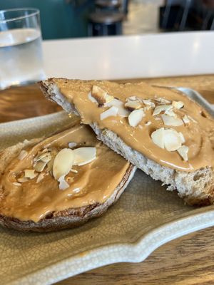 Peanut butter toast   at Optimus Cafe in Osaka