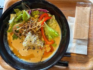 Soy milk ramen at Optimus Cafe in Osaka
