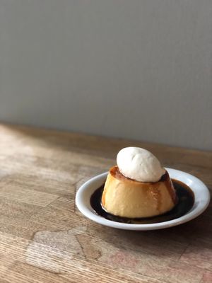 Pudding at Optimus Cafe in Osaka