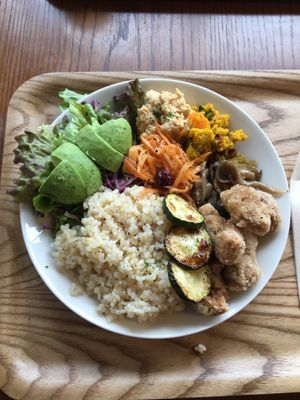 Rice plate at Optimus Cafe in Osaka