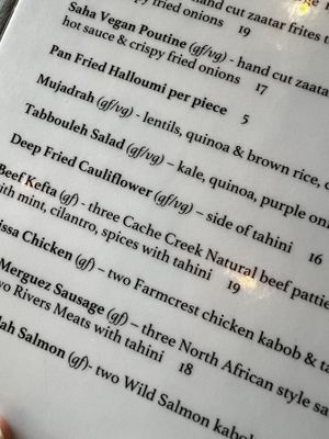 Vegan and gluten free options  at Saha Eatery in Squamish