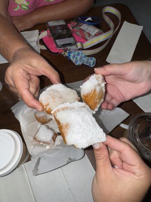 HOT out of the fryer Beignets!!! 🥰  at Brooklyn Cafe in Wilmington