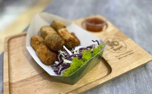 Fried Spring Rolls  at So Vegan - Yaowarat​ in Bangkok