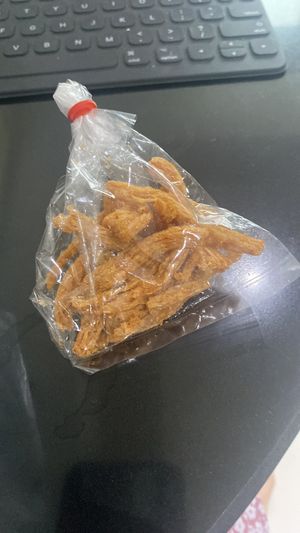 Topping for the mango salad ???  at So Vegan - Yaowarat​ in Bangkok