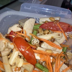 Lotus Stem & Vietnamese sausage salad  at So Vegan - Yaowarat​ in Bangkok