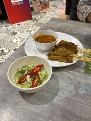 Satay skewers - really good  at So Vegan - Yaowarat​ in Bangkok