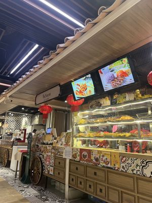 At the top of the escalators of the shopping centre   at So Vegan - Yaowarat​ in Bangkok