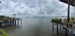 View off the seating deck, across the bay  at Apsara in Koh Lanta