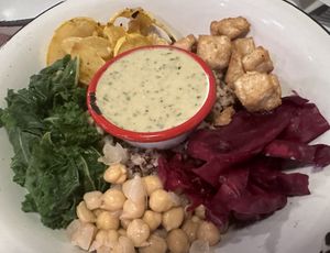Buddha bowl with added crispy tofuu  at Hungry Pants in Orlando