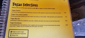 The vegan menu at Ando Loco in Koh Phangan