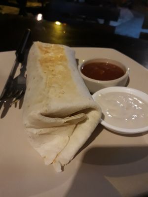 Burrito with salsa and cashew sour cream at Ando Loco in Koh Phangan