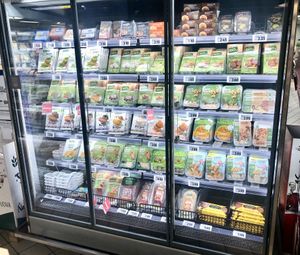 Faux meats  at Pam in Bologna