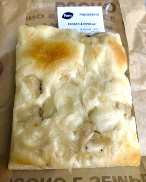 Onion focaccia   at Pam in Bologna