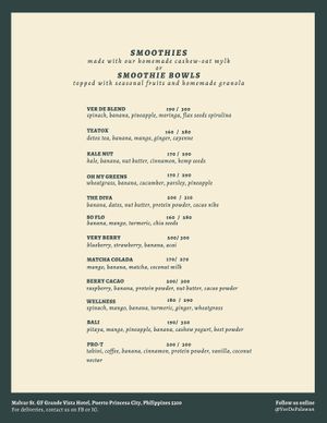 Updated menu as of Dec 22, 2023 at Ver De in Puerto Princesa