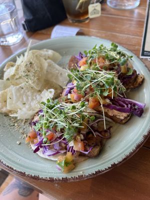 Tacos with taro crisps   at Ver De in Puerto Princesa