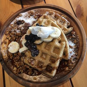 Waffles! Not crispy on the outside but soft and quite nice all round :) at Ver De in Puerto Princesa