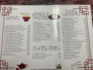 Menu  at El Chino Misterioso in Bilbao