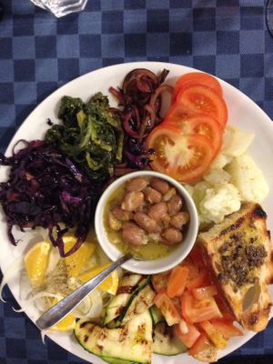 Vegan platter at Una Terrazza in Toscana in Monterchi