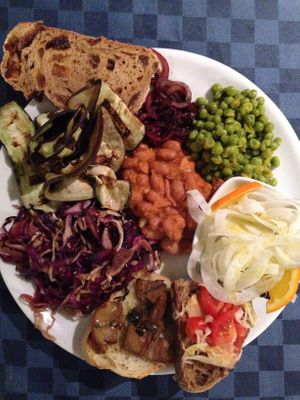 Vegan platter at Una Terrazza in Toscana in Monterchi