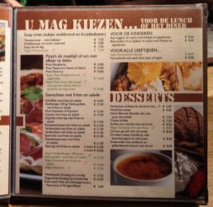 Menu at Café de Post in Midwoud
