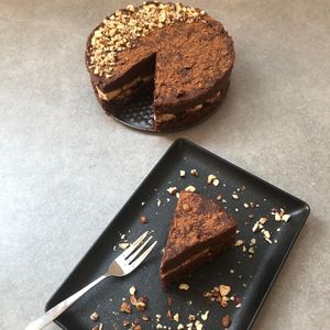 Presna čokoladno-bananina torta at Vanderveg in Ljubljana