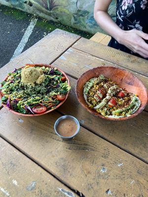 Breakfast tacos and mock-tuna bowl at Leahi Health in Koloa