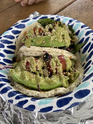 Avocado tacos- superb! at Leahi Health in Koloa