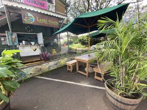 Seating area, roadside at Leahi Health in Koloa