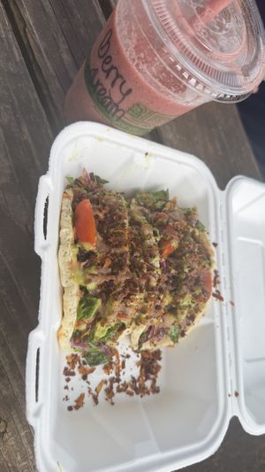 Berry dream smoothie and Baja tacos   at Leahi Health in Koloa