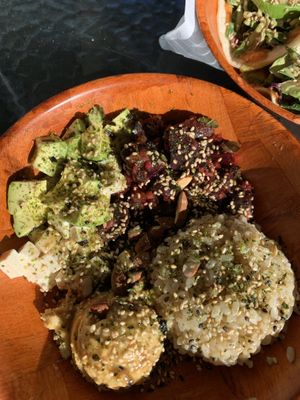 Beet poke salad at Leahi Health in Koloa