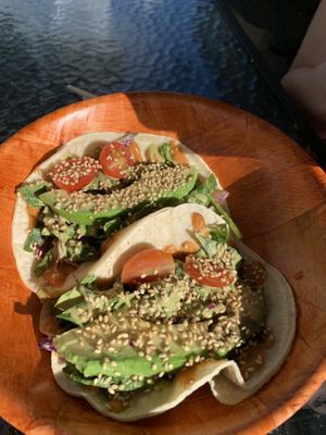 Spinach avocado tacos at Leahi Health in Koloa