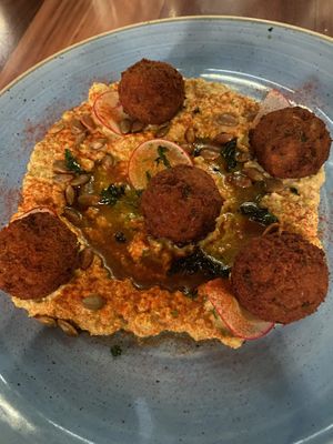 Family falafel platter at Walt Disney World - Jungle Navigation Co Skipper Canteen in Lake Buena Vista