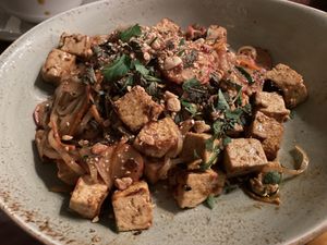 Noodles with no egg and sub tofu instead of shrimp  at Walt Disney World - Jungle Navigation Co Skipper Canteen in Lake Buena Vista